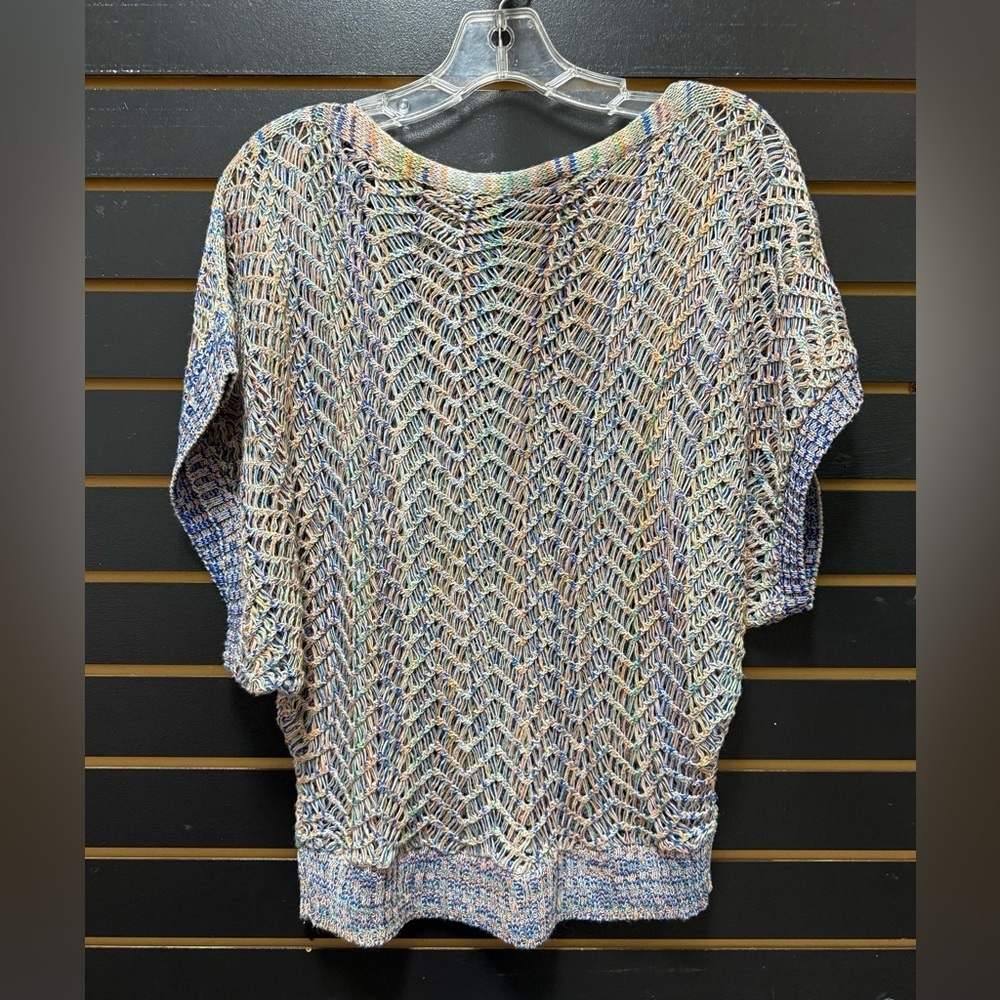 Say What? Open Knit Dolman Sleeve Sweater Top Medium